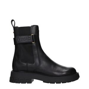 Versace Black Leather Ankle Men's Boots